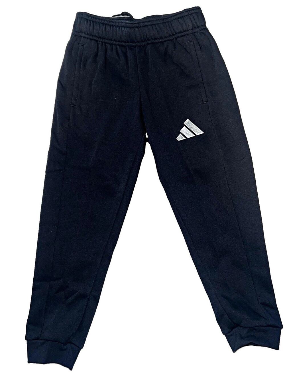 adidas Unisex Kids Fleece Jogger Pants Black/White 2XS Regular Soccer JZ9136